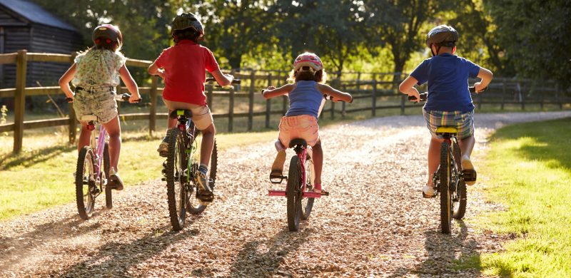 Children cycling in Mallorca